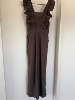 GRLブラウンフリルサロペット