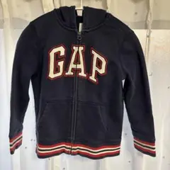 【中古・美品】GAPKIDS (S)ネイビー フード付きパーカー