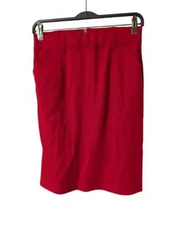 赤 タイトスカート 後ろファスナー