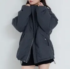 カスタネ　チェック中綿リバーシブルアウター　グリーンチェック&ブラック　Mサイズ