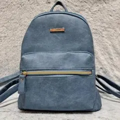 ブルー スエード風 バックパック