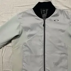 ●オークリー●ナイロンジャケット 2XL グレー系 ゴルフ フルジップ ブルゾン