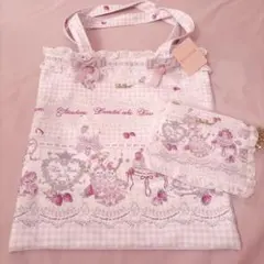 LIZLISA Sweet Gingham Tea Room トートバッグのサムネイル