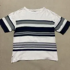 417 EDIFICE マルチボーダー Tシャツ 半袖 ネイビー グリーン Mのサムネイル