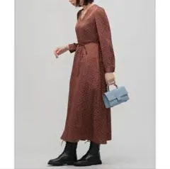 NANO universe LB.03/ドットVネックワンピース サイズI