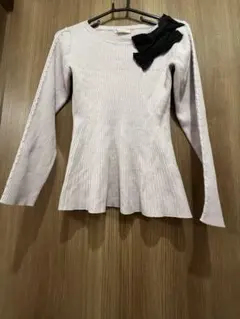 Rose tiaraライトピンク フレアニット 38サイズ