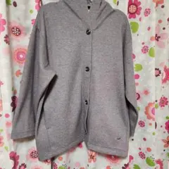 LACOSTE フード付きカーディガン グレー