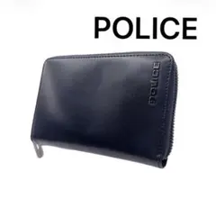 police 美品 財布 レザー 黒 二つ折り 小銭入れ有 シンプル おしゃれのサムネイル