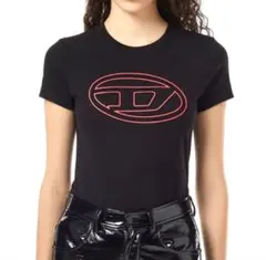 DIESEL ロゴ レース切替 Tシャツ ブラック S - メルカリ