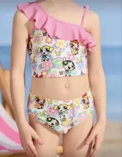 フリル付き花柄セパレート水着