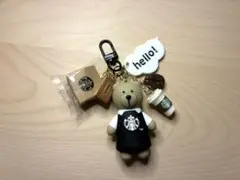 じゃらじゃらキーホルダー スタバくまちゃんブラック