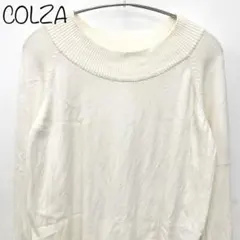 【COLZA】長袖ニット　セーター　やや薄手　ホワイト　L