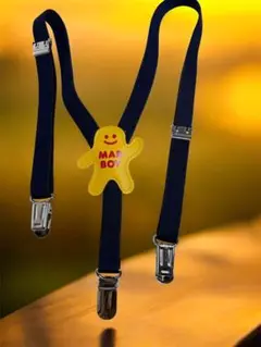 タイムセール新品マスコット付きネイビーサスペンダー MAB BOY男の子子供