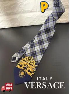 VERSACE ネクタイ シルク100% 美品 バロック調 高級感 ヴェルサーチ
