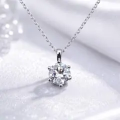 2ct モアサナイト ネックレス 18k プラチナ 仕上げ 六爪 ダイヤモンド