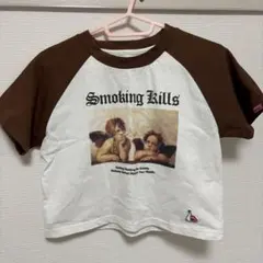 FR2梅　クロップドtシャツ　ラグランtシャツ ブラウンのサムネイル