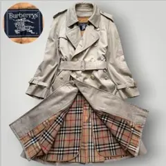 美品☆BURBERRY バーバリー ステンカラーコート ライナー付 ノバチェック