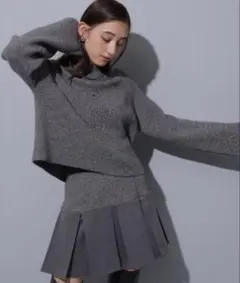 Rirandture クロップドニット×タックミニスカートset