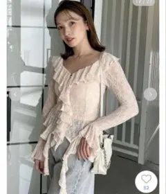新品未使用】SNIDEL♡ラッフルデザインニットプルオーバー イエロー