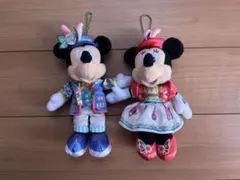 ミッキーミニー　ぬいぐるみバッジ2個セット　イースター　2019