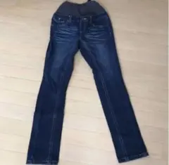 マタニティデニム パンツ S ストレッチ 美脚 ウエスト調整可 臨月まで可
