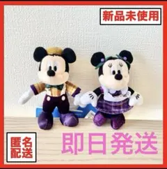 ★新品未使用タグ付き★ ミッキー&ミニー　ぬいぐるみチャーム　パープル