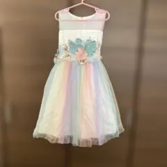 パステルカラー フラワー装飾ドレス 130