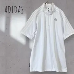 18【adidas】ゴルフ メンズ 半袖 ハーフジップシャツ スポーツウェア