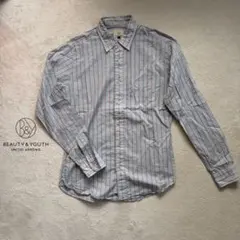 BEAUTY&YOUTH ストライプカラーシャツ コットン100% 【S】