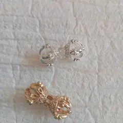 クラウンデザインビーズ シルバー ゴールド 約20mm