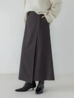 crewre ウールライクラップロングスカート