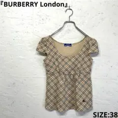 日本製【BURBERRY London】ノバチェック柄半袖カットソー　38