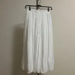 セール【しまむら】ホワイト バルーンロングスカート M