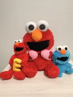 セサミストリート エルモ クッキーモンスター ぬいぐるみ 3体セット