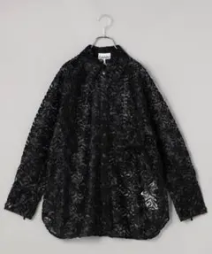 24SS BLACK RIBBON TULLE RAGLAN SHIRTのサムネイル