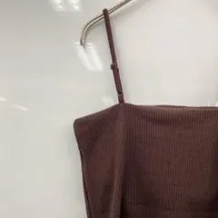 【GRL】グレイル　パッド入りリブキャミソール　ブラウン　М　タグ付き