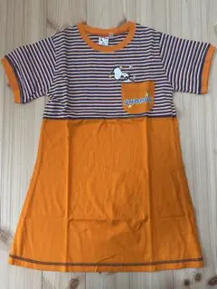 【新品未使用】SNOOPY 半袖 Tシャツ ボーダー オレンジ　130センチのサムネイル