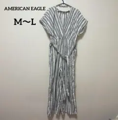 AMERICAN EAGLE ストライプ オールインワン レディース M〜L相当