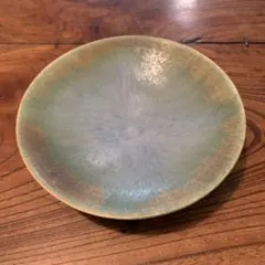 陶器 大皿 不整形プレート 鉄釉 青灰釉 手作り風 約27cm 和食器 - メルカリ