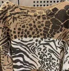 古着　ヴィンテージ　ニット　デザインニット　柄ニット　総柄ニット　薄手　個性派