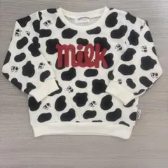 チロルチョコ　milk　牛柄　男の子　女の子　長袖　トレーナー　100