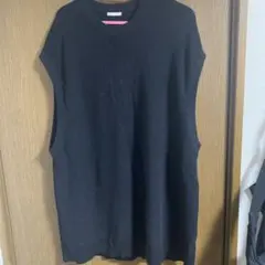 黒いニットノースリーブベスト　XL
