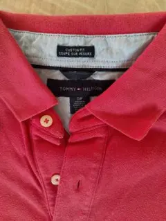 【TOMMY HILFIGER】 赤 ポロシャツ Sサイズ