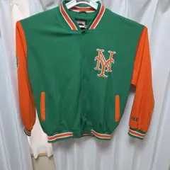 激レアニューヨークメッツスタジャン XL グリーン/オレンジ　メッシュ生地　古着