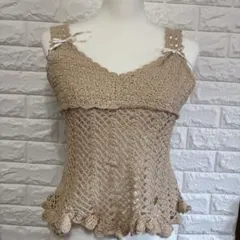 【美品】CLATHAS ベージュ かぎ針編み ビスチェのサムネイル
