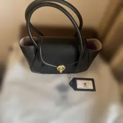 美品　A. D. M. J ブラックハンドバッグ