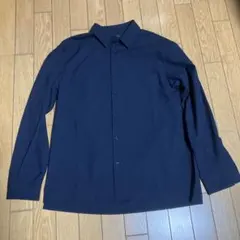 ネイビー 長袖シャツ レギュラーカラー