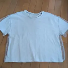 GU チュール切り替え 半袖Tシャツ XXL