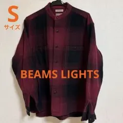 ビームスライト バッファローチェック バンドカラー シャツ 赤×黒のサムネイル