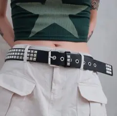 スタッズベルト　スタッツ　メンズ　Y2K　黒　V系　ロック　パンク　sk8